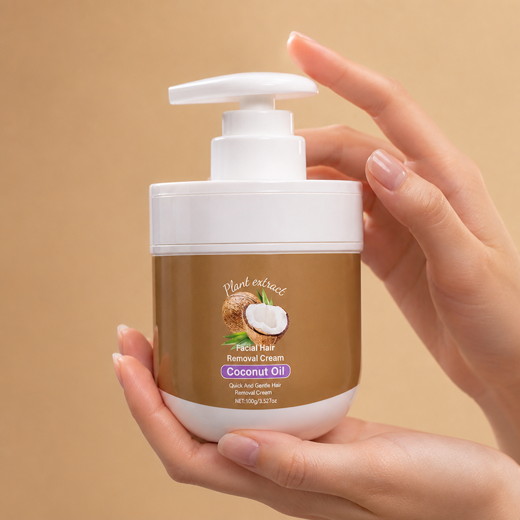 Facial Hair Removal Cream With Coconut Oil And Aloe Vera