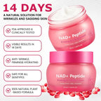 Face cream jar with the NAD Peptide Firming Face Cream name clearly visible