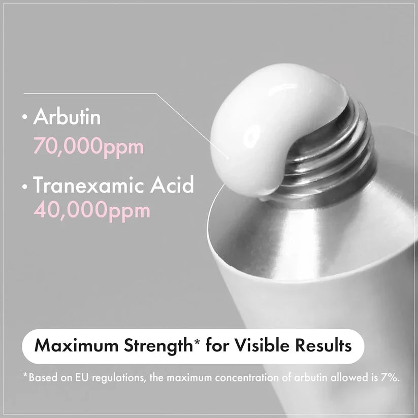 Arbutin face cream shown with clean, minimalist packaging