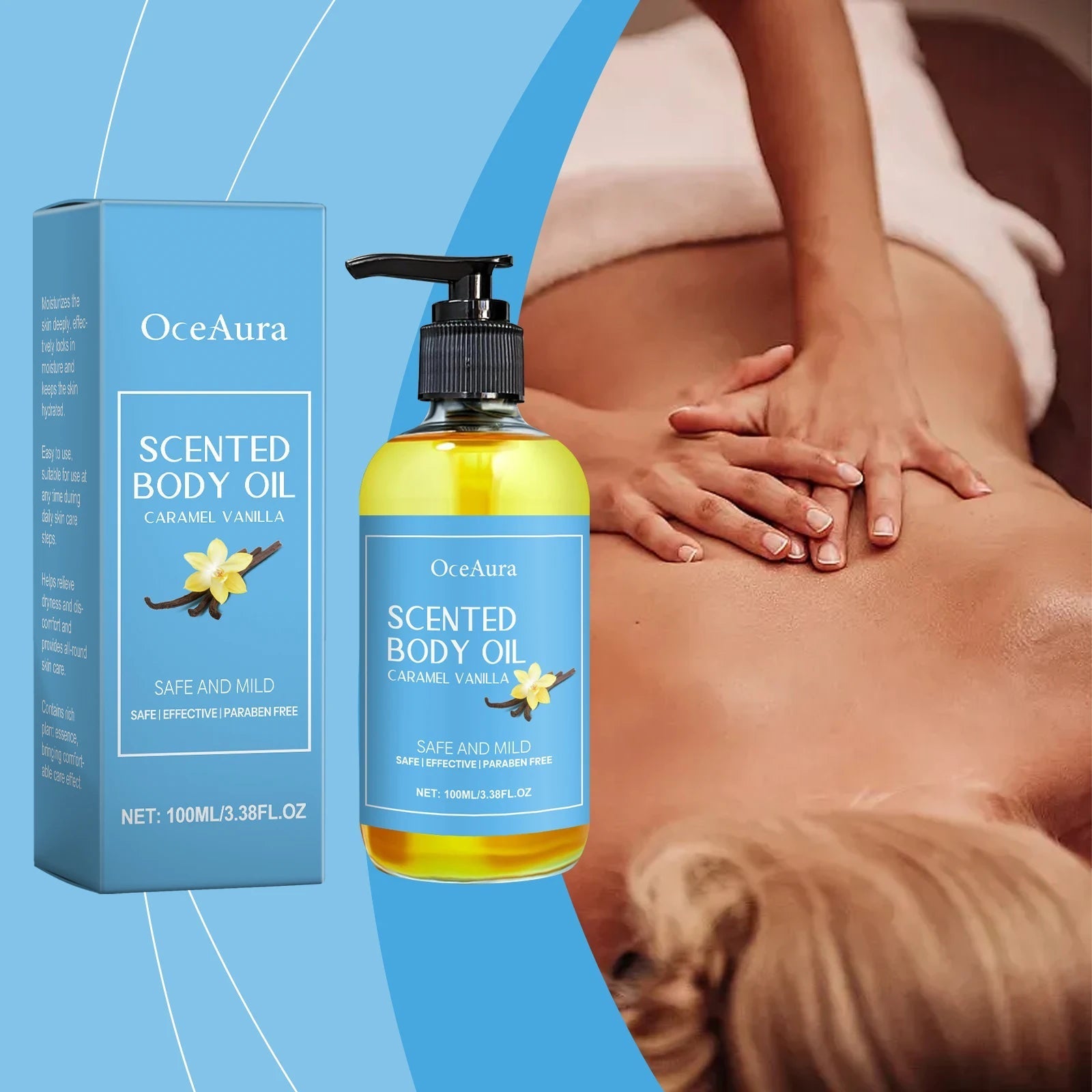Massage Oil Vanilla Scented For Relaxation 100ml