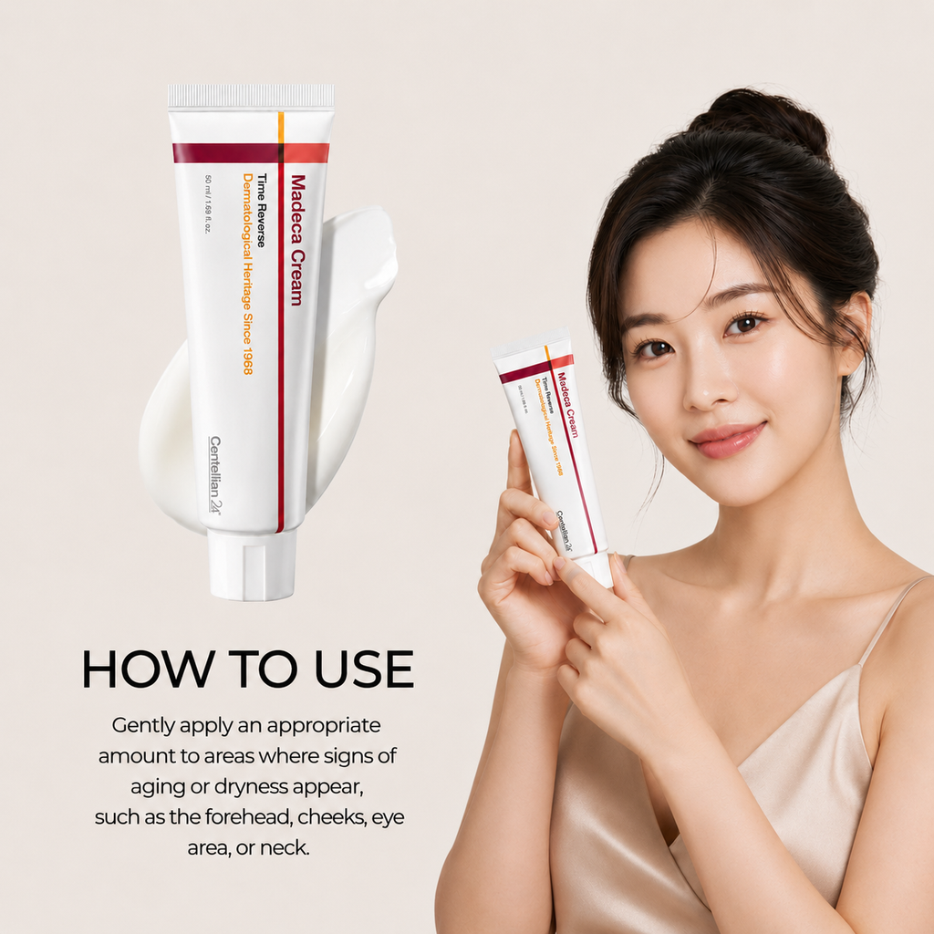 Face cream with cica presented as a soothing daily moisturiser