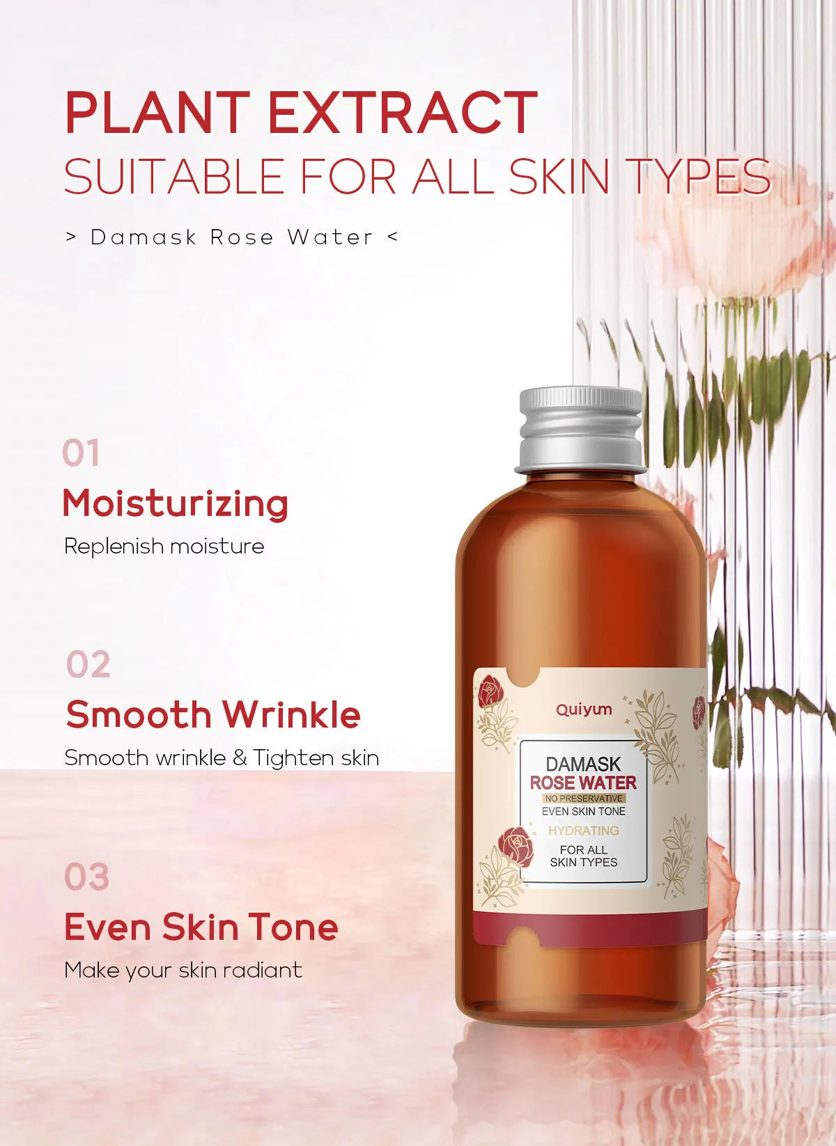 Damask rose facial toner for daily cleansing routines
