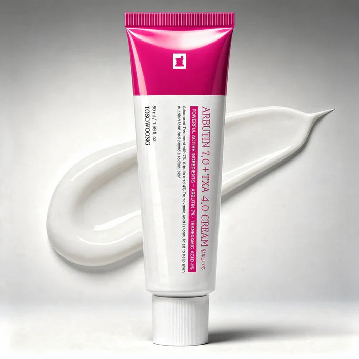 Arbutin brightening cream jar for uneven skin tone