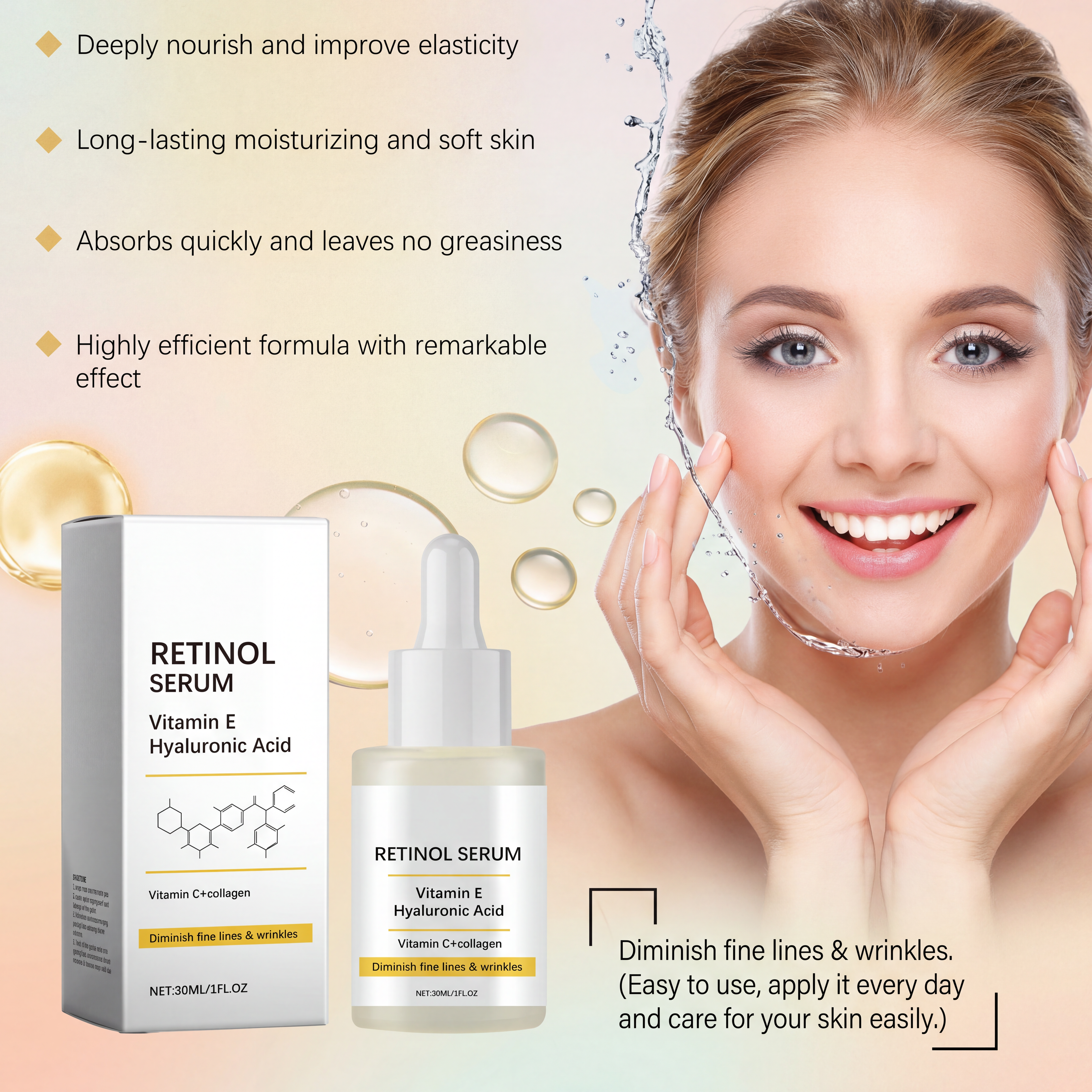Retinol Anti-Aging Face Serum for Smooth Radiant Skin